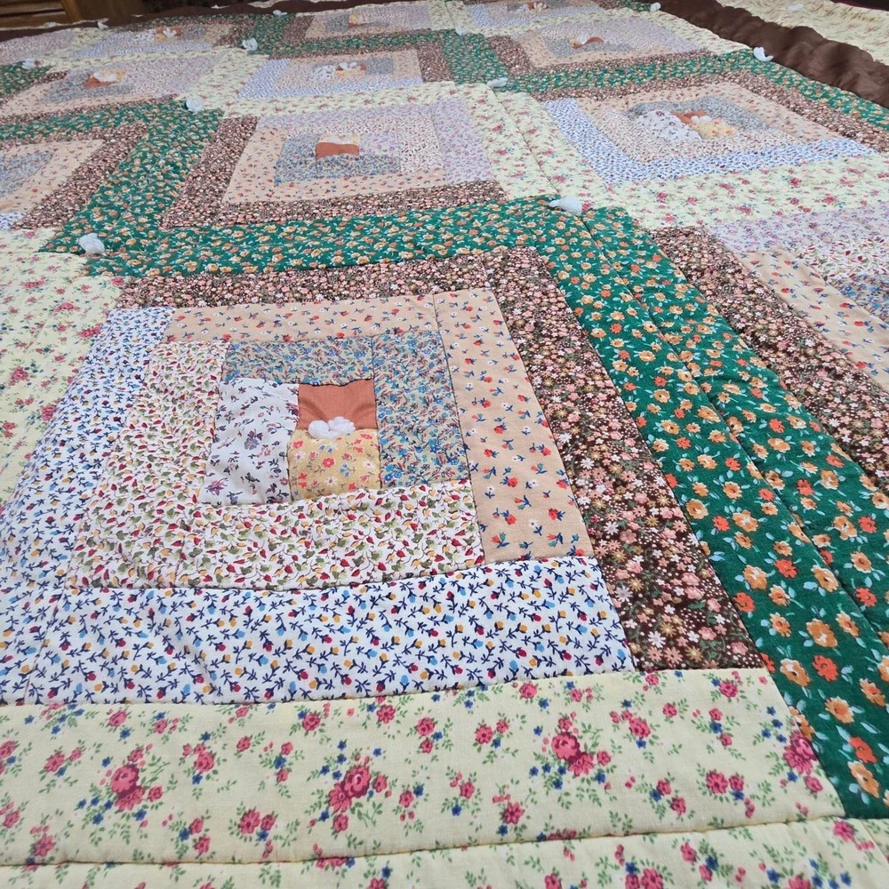 Vintage Handmade Quilt Throw Blanket 83